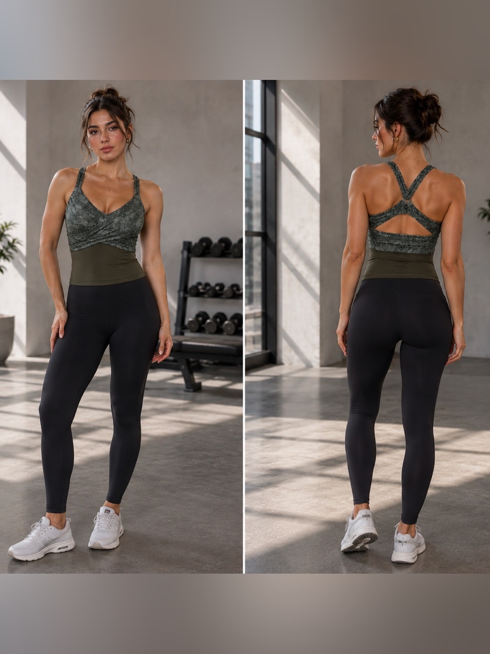 Lululemon Wrap It Up Tank In Jazzy White Gator Green / Gator Green Size 4